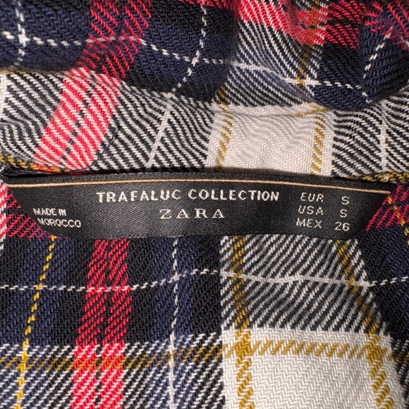 Zara | Trafaluc Collection Women's Plaid Flannel Crop Top | Size S - Picture 6 of 6